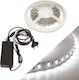 Fos me LED Strip Power Supply 12V with Cold White Light Length 5m and 60 LEDs per Meter with Power Supply