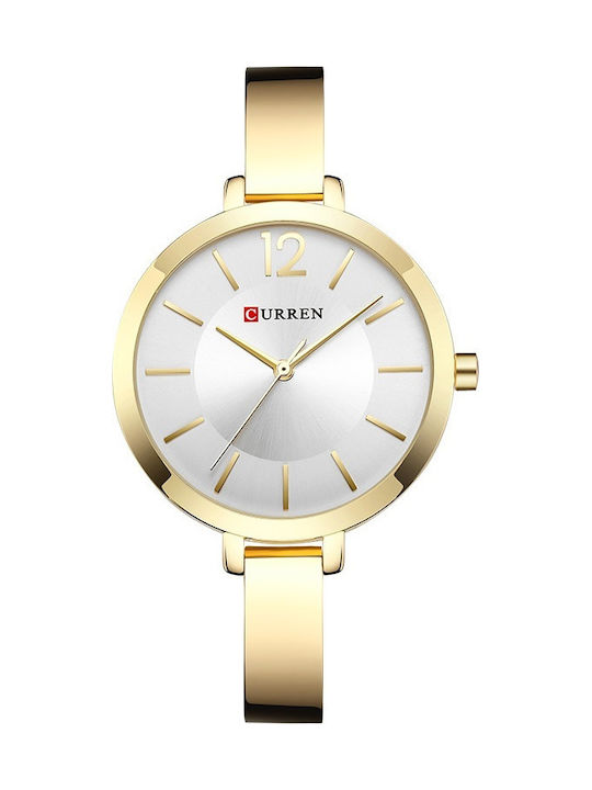Curren Watch with Metal Bracelet Gold-White
