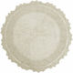 Anna Riska Bath Mat Cotton Round Lace Ivory Φ60cm