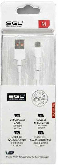 SGL Regular USB 2.0 to micro USB Cable Λευκό 1m (194881)