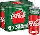 Coca-Cola Cola με Ανθρακικό, Χωρίς Ζάχαρη σε Κουτί 6x330ml