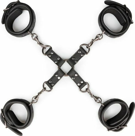 Easytoys Fetish Collection Hogtie with Hand & Anklecuffs Limb Restraint Set in Black Color