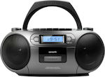 Aiwa Portable Radio-CD Player BBTC-550 Equipped with Bluetooth / CD / MP3 / USB / Cassette / Radio Silver