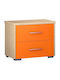 Νο.7 Κομοδίνο Ξύλινο Oak-Orange 50x34x48cm