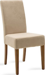 Ditta Dining Room Fabric Chair Εκρού / Καρυδί 45x58x96cm