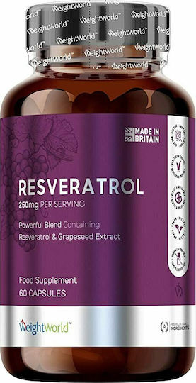 WeightWorld Resveratrol 250mg Special Food Supplement 60 caps