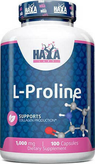 Haya Labs L-Proline 1000mg Nahrungsergänzungsmittel Für Die Gesundheit Der Gelenke 100 Kapseln