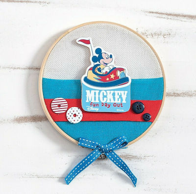 Christening Favor with Decorative Item Τελάρο Κεντήματος Mickey made of Fabric