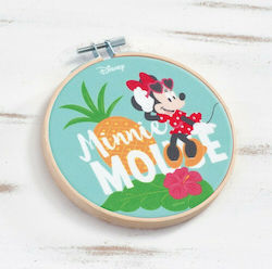 Christening Favor with Decorative Item Τελάρο Κεντήματος Minnie made of Wood