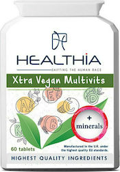 Healthia Xtra Vegan Multivitamins + Minerals Πολυβιταμίνη 60 x 1 ταμπλέτες Healthia Xtra Vegan Multivitamins + Minerals Πολυβιταμίνη 60 x 1 ταμπλέτες