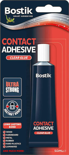 Bostik Bostik Contact Adhesive Liquid Petrol Glue Transparent 50ml 30803649