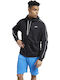 Reebok Workout Ready Men's Sweatshirt Jacket with Hood and Pockets Black