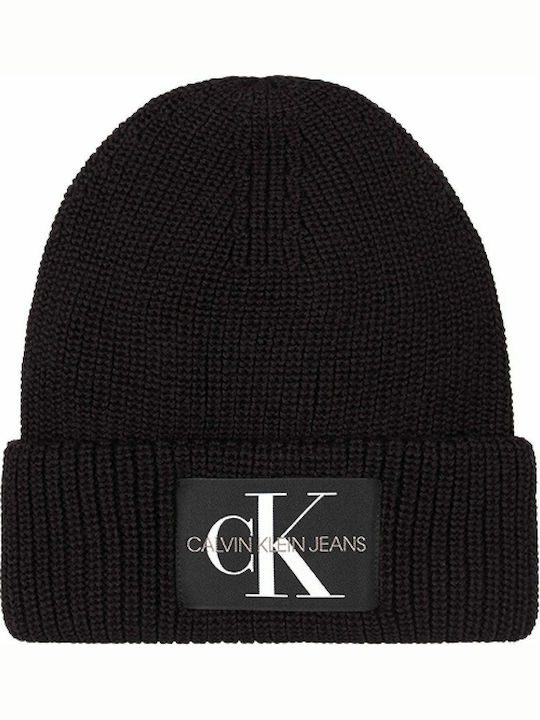 Beanie Ανδρικός Σκούφος με Rib Πλέξη σε Μαύρο χρώμα
