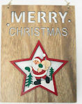 Christmas Wooden Figure Sign Brown Height 26cm