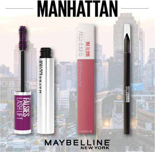 Maybelline Manhattan Makeup Set for Eyes & Lips 3pcs