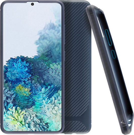 Idol 1991 Carbon Rugged Camera Protective Задна корица Силикон Син (Galaxy S20+)