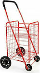 Metallic Shopping Trolley Foldable Red 50x43x93cm