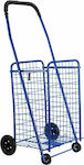 Metallic Shopping Trolley Foldable Blue 50x43x93cm