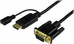 StarTech HD2VGAMM6 HDMI 1.3 HDMI De Sex Masculin - VGA Masculin / Micro USB Masculin 2m Negru