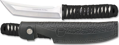 Tokisu Tanto Point Knife Black with Blade made of Steel in Sheath