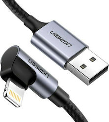 Ugreen US299 Winkel (90°) / Geflochten USB-A zu Lightning Kabel Schwarz 1m (60521)