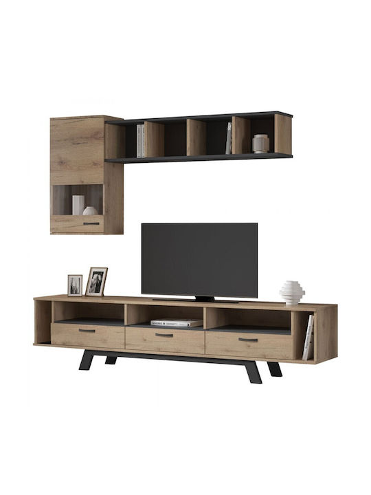 No27 Wall Living Room Display Cabinet made of Particleboard with Glass Ink 45x30x93cm