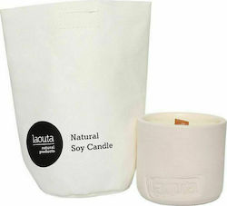 Laouta Natural Products Αρωματικό Κερί Σόγιας σε Βάζο με Άρωμα Ρόδι Λευκό 200gr