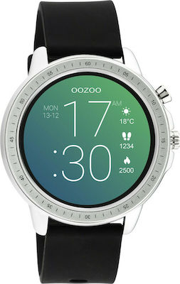 Oozoo Q00300 45mm Smartwatch with Heart Rate Monitor (Black Rubber Strap)