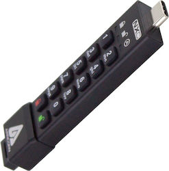 Apricorn Aegis Secure Key 3NXC 16GB USB 3.2 Stick με σύνδεση USB-C Μαύρο