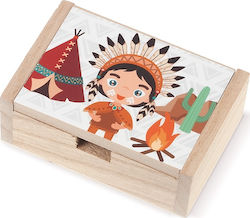 Christening Favor with Box Indian LN935 made of Wood