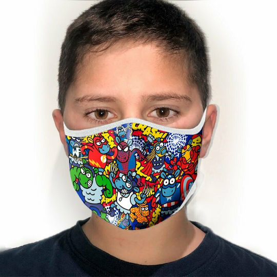 Kukuxumusu Mască textilă pentru copii 10-12 ani cu filtru reutilizabil Mască de protecție Țesătură pentru copii 1buc