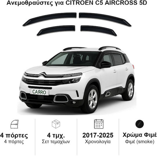 Heko Set deflectoare de vânt Dark Fime pentru Citroen C5 Aircross 4buc