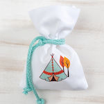 Christening Favor in Pouch Ινδιάνικη Σκηνή made of Fabric