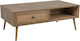 Ammos Rectangular Wooden Coffee Table Natural L110xW59xH41.4cm