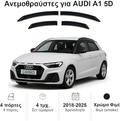 Heko Σετ Ανεμοθραύστες Μπροστινοί και Πίσω Σκούρο Φιμέ για Audi A1 2018 5D 4τμχ 10268