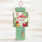 Christening Favor with Small Frame Flamingo made of Wood