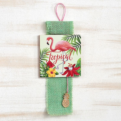 Christening Favor with Small Frame Flamingo made of Wood