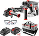 Graphite GHT-SET7 Set Eckiges Rad & Hammer Brushless 18V mit 2 Batterien 4Ah und Hülle