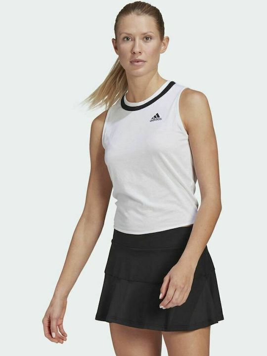 Adidas Club Knotted Tennis Αμάνικη Γυναικεία Αθλητική Μπλούζα Λευκή