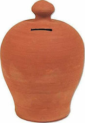 Ceramart Κουμπαράς Πήλινος Χειροποίητος Kουμπαράς Πορτοκαλί 18x18x25cm