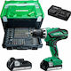 Hikoki DV18DJLWKP2Z Akkuschrauber Batterien 18V 2x1,5Ah