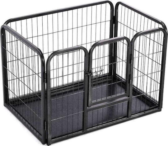 vidaXL Металик Парк За Кучета 93x63x61см Черен