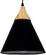 GloboStar Shade Pendant Light Suspension Bell for Socket E27 Black