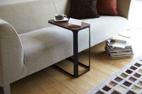 Ορθογώνιο Βοηθητικό Τραπεζάκι Frame C-Shaped Ξύλινο Μαύρο Μ24xΠ45xΥ52εκ.