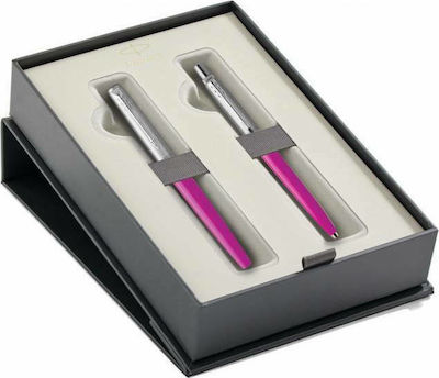 Parker Jotter Σετ Στυλό Ballpoint με Πένα Magenta CT σε Θήκη (σε Χάρτινη Κασετίνα)