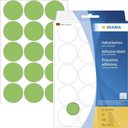 Herma Round Small Adhesive Green Label 32mm 180pcs 2275