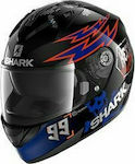 Shark Ridill Catalan Bad Boy Full Face Helmet with Sun Visor ECE 22.05 1550gr Black Blue Orange HE0546KBO