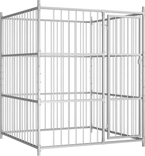 vidaXL Metallisches Hundepark 150x150x185cm Weiß