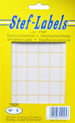 Stef Labels Rectangular Small Adhesive White Label 15x20mm 1680pcs 5