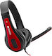 Canyon Simple On Ear Gaming Headset με σύνδεση 3.5mm Black/Red